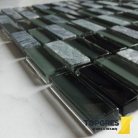 MOSAIC MKS506 Mozaika sklo-kámen zelená 303x309 mm
