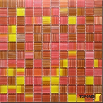 MOSAIC MSM50 Mozaika skleněná hnědočervenožlutá 300x300 mm