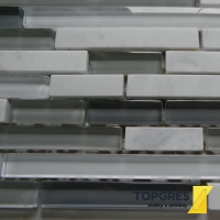 MOSAIC MKS021 Mozaika sklo-kámen šedobílá 305x305 mm
