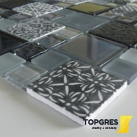 Mosaic MSS006 Mozaika skleněná patchwork šedá 300x300 mm