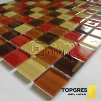 MOSAIC MSN219 Mozaika skleněná hnědočervený mix 300x300 mm
