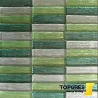 Mosaic MSR203 Mozaika skleněná textil zelená 300x300 mm