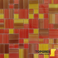 MOSAIC MSM60 Mozaika skleněná červenohnědožlutá 300x300 mm