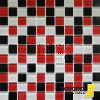 MOSAIC MSN218 Mozaika skleněná červenočernobílá 300x300 mm