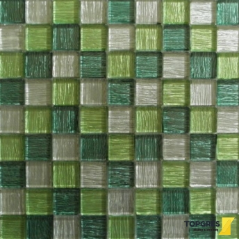 Mosaic MSR103 Mozaika skleněná textil zelená 305x305 mm