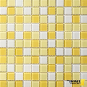MOSAIC MSN21B Mozaika skleněná žlutobílá 297x297 mm