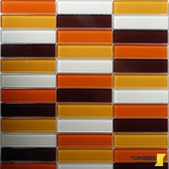 MOSAIC MSC90 Mozaika skleněná oranžová 304x322 mm